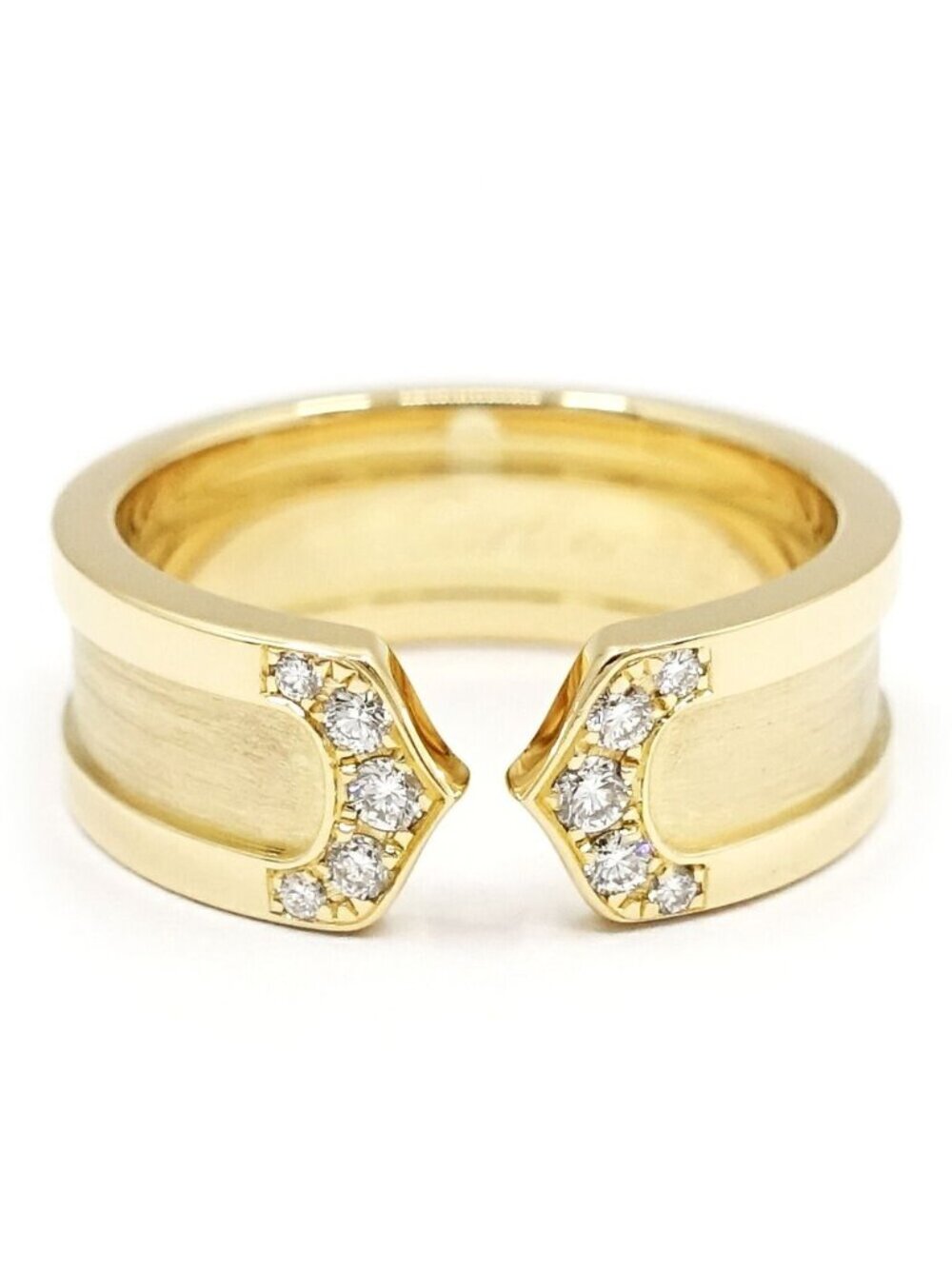 Cartier 18k Yellow Gold C2 Diamond Ring 750 2C